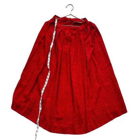 Vintage JG Hook Red Polka Dot Pleated Midi Skirt - Size 10 - Picture 4 of 7